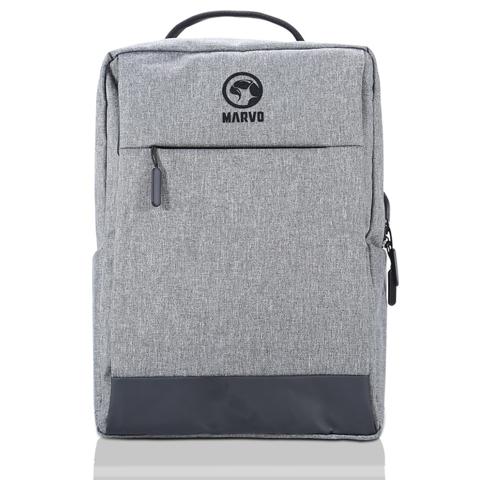Marvo Laptop 15.6 inch Backpack with USB Charging Port, Waterproof Durable Fabric, Max Load 20kg, Grey with Black Detail