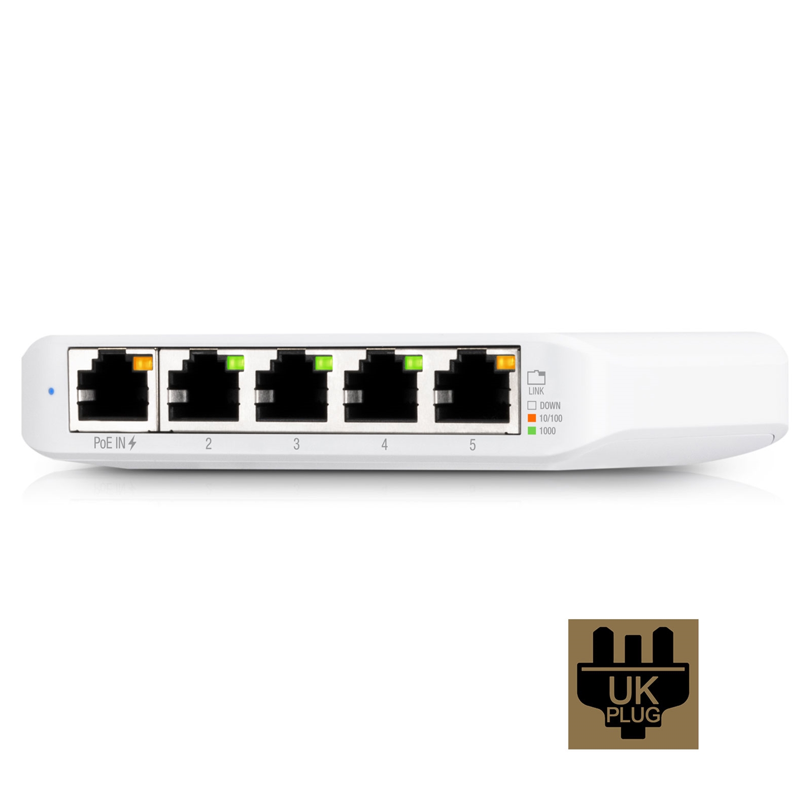 Ubiquiti USW-FLEX-MINI UniFi USW Flex Mini 5 Port Smart Managed POE/USB C Powered Gigabit Network Switch (UK Plug)
