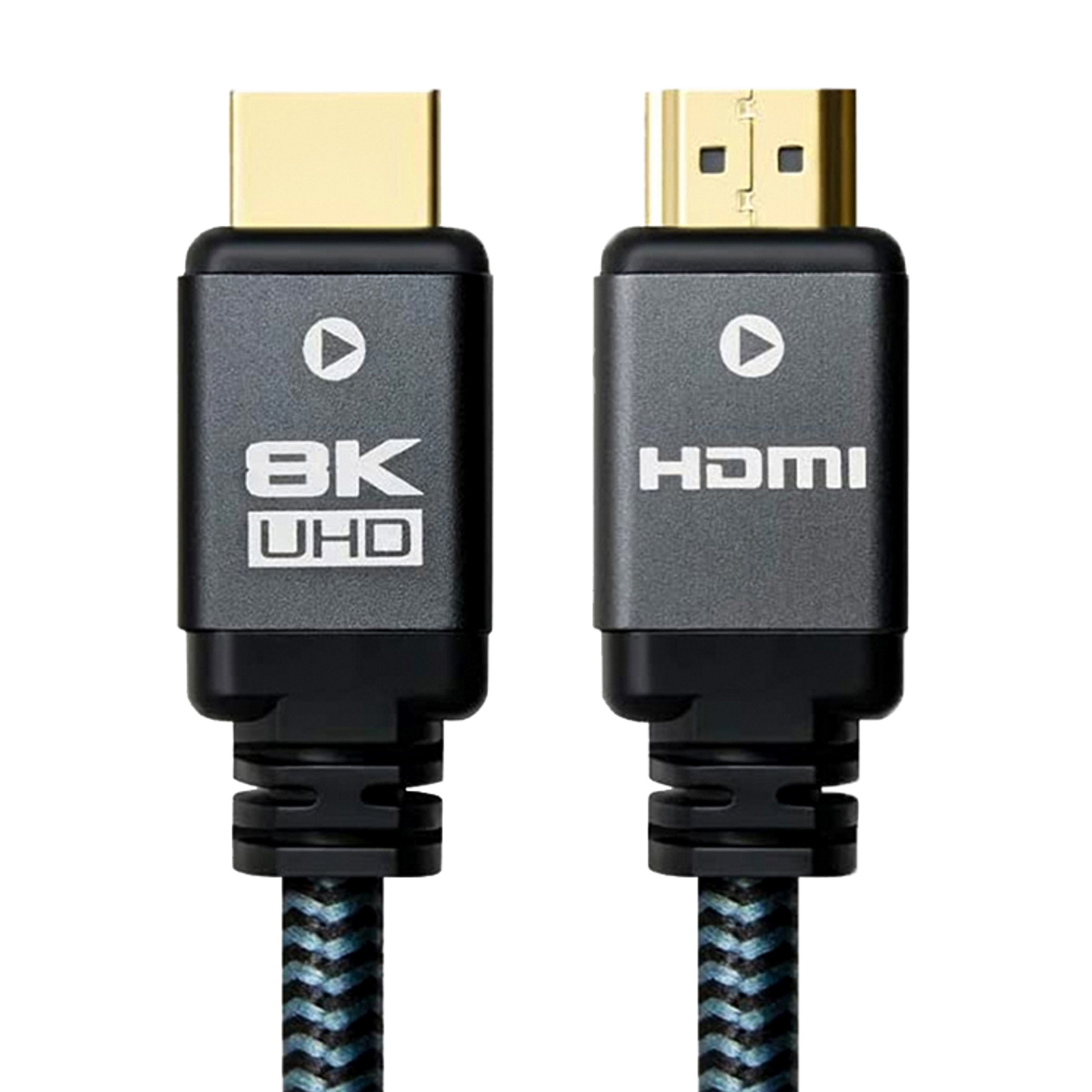 Prevo HDMI-2.1-2M HDMI Cable, HDMI 2.1 (M) to HDMI 2.1 (M), 2m, Black & Grey, Supports Displays up to 8K@60Hz, 99.9% Oxygen-Free Copper with Gold-Plated Connectors, Superior Design & Performance, Retail Box Packaging