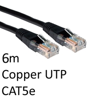 RJ45 (M) to RJ45 (M) CAT5e 6m Black OEM Moulded Boot Copper UTP Network Cable